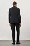 Siyah Düz Bez Ayağı Mono Yaka 2 Düğme Esnek 6 Drop Slim Fit Classic Takım Elbise 1001245178_001