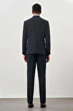 Koyu Lacivert Düz Bez Ayağı Mono Yaka 2 Düğme Esnek 6 Drop Slim Fit Classic Takım Elbise 1001245178_200