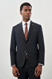 Koyu Lacivert Düz Bez Ayağı Mono Yaka 2 Düğme Esnek 6 Drop Slim Fit Classic Takım Elbise 1001245178_200