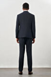 Koyu Lacivert Bez Ayağı Mono Yaka Tam Astar Esnek 6 Drop Comfort Fit Takım Elbise 1001245900