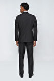 Siyah Düz Gabardin Mono Yaka 2 Düğme 6 Drop Comfort Fit Basic Takım Elbise 1001250009_001