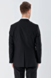 Siyah Düz Gabardin Mono Yaka 2 Düğme 6 Drop Comfort Fit Basic Takım Elbise 1001250010_001