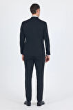 Siyah Mono Yaka Tek Düğme Slim Fit Yelekli Ceremony Takım Elbise 1001250201