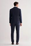 Lacivert Kılıç Yaka Tam Astar 6 Drop Slim Fit Takım Elbise 1001255157