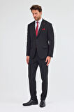 Siyah Kılıç Yaka Tam Astar 6 Drop Slim Fit Takım Elbise 1001255162