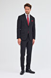 Siyah Kılıç Yaka Tam Astar 6 Drop Slim Fit Takım Elbise 1001255162