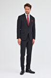 Siyah Kılıç Yaka Tam Astar 6 Drop Slim Fit Takım Elbise 1001255162