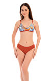 RUKOMAYO TABA ÇİÇEK DESENLİ OMUZDAN AYAR ASKILI FREESET MODEL LYCRA KUMAŞ BİKİNİ