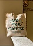 Cloth 10.01 Coffe Tote Bag (BASKILI KÖRÜKLÜ BEZ ÇANTA)