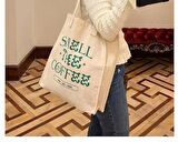 Cloth 10.01 Coffe Tote Bag (BASKILI KÖRÜKLÜ BEZ ÇANTA)