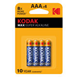 Kodak Max Alkalin İnce Pil AAA 4'lü 4 ADET