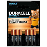 Duracell Optimum Powerboost AAA İnce Kalem Pil 6'lı 4 ADET