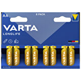 Varta Longlife AA Kalem Alkalin Pil Paket 8'li