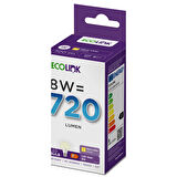 Ecolink Led Ampul 8W E27 2700K Sarı Işık