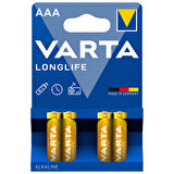 Varta Longlife AAA İnce Kalem Pil 4'lü Paket (Alkalin) 3 ADET