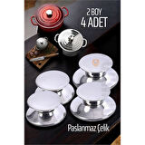 Tencere Tava Tepesi Tencere Tava Kapağı Tutucu 2 Boy 4 Adet