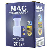 MAG ÇİFTLİ TWİN LNB ALTIN UÇLU PHI LIPS CHİP 0.1DB-Findit