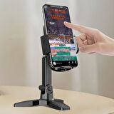 Masaüstü Telefon Standı 360 Derece Dönebilen Başlıklı Ayaklı Telefon Tripodu-Findit