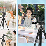 Telefon ve Fotoğraf Makinası Takılabilen Bluetooth Kumandalı 146 cm Tripod-Findit