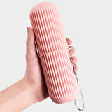 Seyahat Tipi Diş Fırçası Gözlük Makyaj Fırçası İçin Çok Amaçlı Silindir Saklama Kutusu İpli-Findit