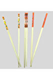 Bambu Chopstick Çubuk Yemek Çubuğu Yıkanabilir Tekrar Kullanılabilir (10 Çift- 20 Adet )-Findit