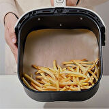 100 Adet Air Fryer Pişirme Kağıdı Tek Kullanımlık Yağ Su Geçirmez Yapışmaz Deliksiz Düz Kare Model-Findit