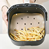 50 Adet Air Fryer Pişirme Kağıdı Tek Kullanımlık Hava Fritöz Yapışmaz Yağlı Kağıt Delikli Model-Findit