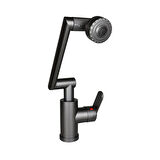 GRİ - 1080 DERECE DÖNEBİLEN ÇOK FONKSİYONLU MUSLUK BATARYA KTX-3308-Findit