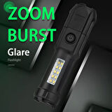 109-B ZOOMLU FLASH ÖZELLİKLİ SMD VE PO WER LEDLİ ŞARJLI PLASTİK KASA EL FENERİ (PO WERBANK ÖZELLİKLİ)-Findit