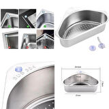 Inox Lavabo Köşe Süzgeci Organizer 304 Paslanmaz Çelik