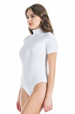Yarım Kol Boğazlı Çıtçıtlı Kadın Body 325
