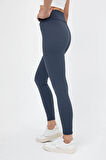 Lacivert Yüksek Bel Fitilli Tayt 0608