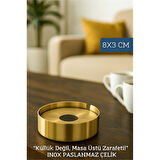Gold Inox 1 MM Scotch Çelik Küllük – 8 cm x 3 cm | Modern, Hijyenik ve Dayanıklı Tasarım