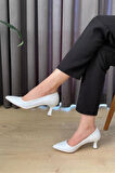 Kadın Sity Beyaz 6 cm İnce Topuklu Stiletto