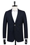 Gabardin Mono YakaTek Yırtmaç 6 Drop Comfort Fit Rahat Kesim Basic Ceket 1002230006 Lacivert