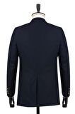 Gabardin Mono YakaTek Yırtmaç 6 Drop Comfort Fit Rahat Kesim Basic Ceket 1002230006 Lacivert