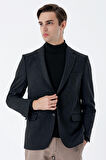 Gabardin Mono Yaka Astarlı Çift Yırtmaç Likralı 6 Drop Comfort Fit Rahat Kesim Klasik Ceket 1002235137 Siyah
