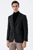 Gabardin Mono Yaka Astarlı Çift Yırtmaç Likralı 6 Drop Comfort Fit Rahat Kesim Klasik Ceket 1002235137 Koyu Haki