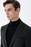 Gabardin Mono Yaka Astarlı Çift Yırtmaç Likralı 6 Drop Comfort Fit Rahat Kesim Klasik Ceket 1002235137 Koyu Haki