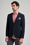 Siyah Kareli Mono Yaka Likralı 6 Drop Ekstra Slim Fit Casual Ceket 1002240156