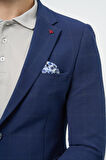 Koyu Lacivert Kareli Mono Yaka Likralı 6 Drop Ekstra Slim Fit Casual Ceket 1002240156
