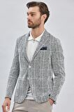 Mono Yaka Ekose Desen 2 Düğmeli 6 Drop Slim Fit Ceket 1002240158