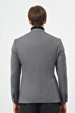 Füme Kazayağı Desen Bez Ayağı Mono Yaka Tam Astar Çift Yırtmaç 2 Düğme 6 Drop Slim Fit Classic Ceket 1002245106