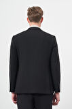 Siyah Baskılı Gabardin Mono Yaka Tam Astar Çift Yırtmaç 2 Düğme 4 Drop Comfort Fit Classic Ceket 1002245157