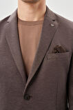 Koyu Kahverengi Kazayağı Desen Örme Mono Yaka 2 Düğme 6 Drop Slim Fit Classic Ceket 1002245166_400