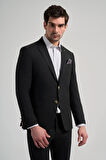 Düz Bez Ayağı Mono Yaka Tam Astar Esnek 6 Drop Slim Fit Ceket 1002245903