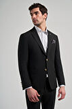 Düz Bez Ayağı Mono Yaka Tam Astar Esnek 6 Drop Slim Fit Ceket 1002245903