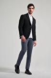 Çizgili Desen Gofreli Mono Yaka Esnek 6 Drop Slim Fit Ceket 1002250122