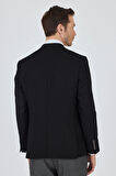 Siyah Kılıç Yaka   Esnek 6 Drop Slim Fit Classic  Ceket 1002250124