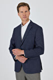 Koyu Lacivert Mono Yaka Bez Ayağı Tam Astar Esnek 4 Drop Comfort Fit Classic Ceket 1002250155